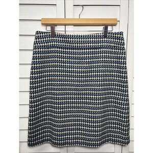 Talbots Houndstooth Wool Blend Lined Pencil Skirt Women's Size 10P